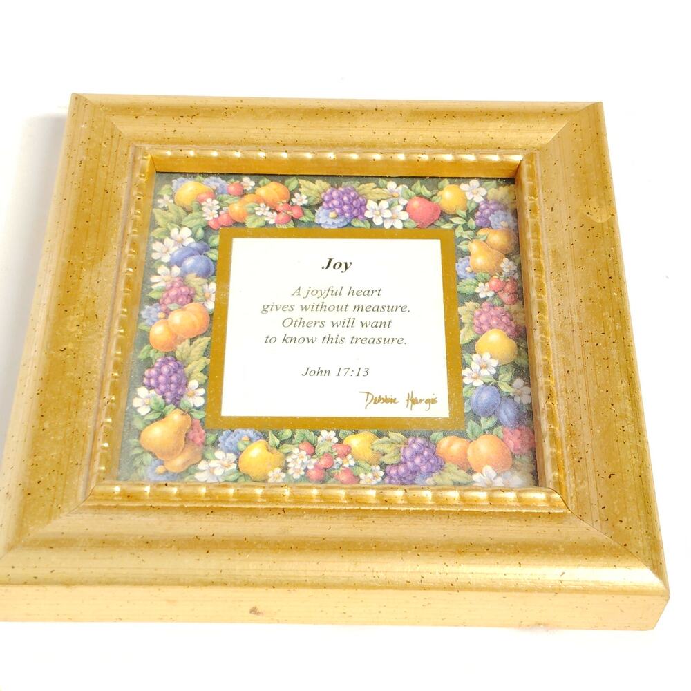 VTG 1995 Heartfelt “Joy” Framed Art Print Fruit of the Spirit Kathy Seek